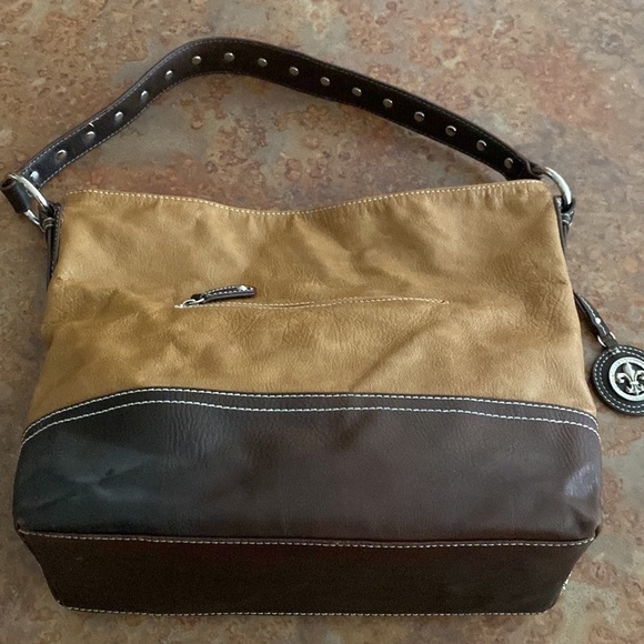 𝅺👜 Western Style brown Studs & Sparkles Fleur d’ Lis Lily should strap b… - Picture 3 of 10